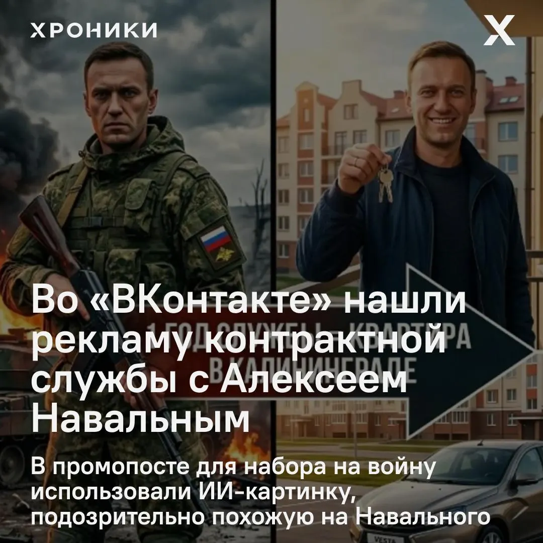 В объявлении обещали «от 7 000 000 ₽ в год», квартиру в Калининграде и машину. Организация «Родина героев» признала, что изображение — сгенерированное, а пост вскоре удалили.