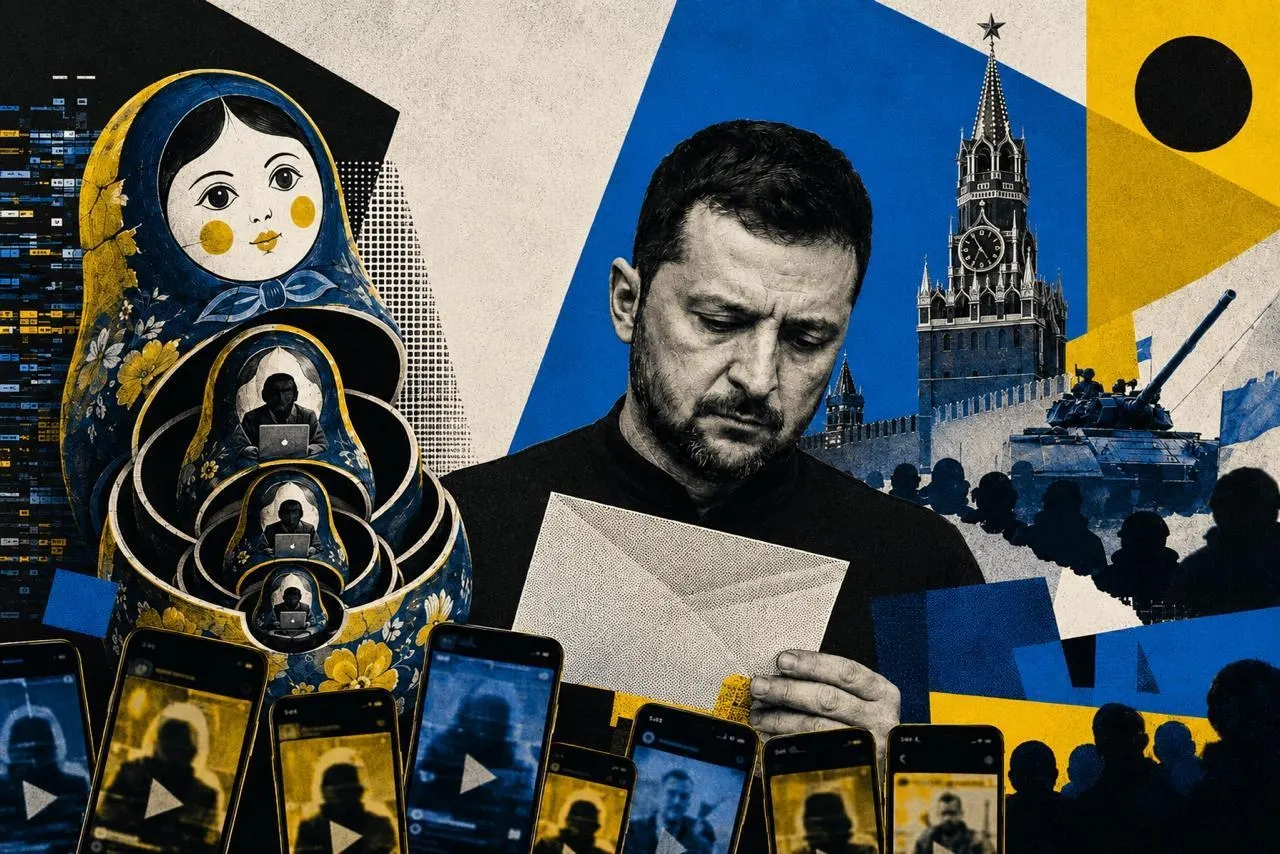В социальной сети X распространяются десятки видеороликов, стилизованных под материалы зарубежных СМИ и аналитических центров. Аналитики, отслеживающие ботоатки, связывают кампанию с недавним открытым письмом президента Украины.