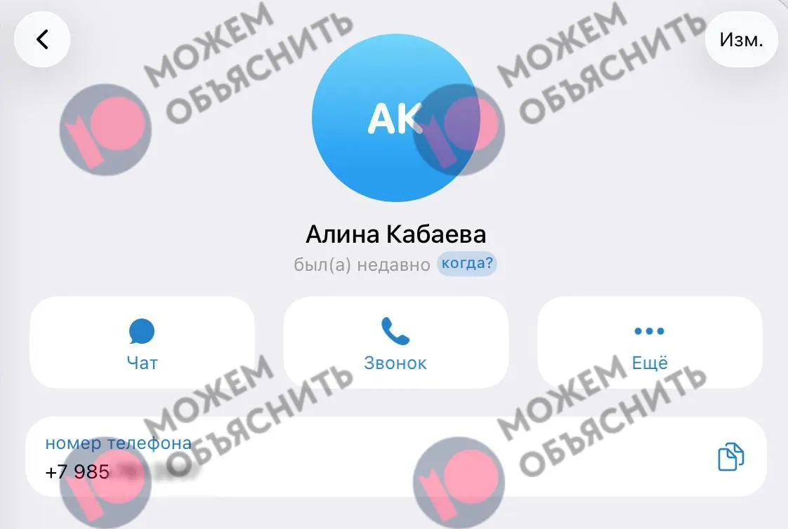 Расследование указывает на привязку зарегистрированного номера к личности Алины Кабаевой и описывает меры по ограничению работы Telegram в стране.